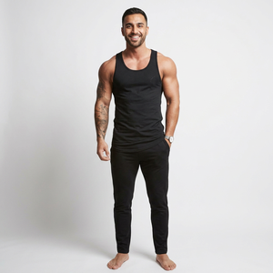 Camiseta sin Mangas de Algodón con Espalda en Y para Hombre, Personalizada con Impresión, Precio Bajo, Estilo Stringer, para Gimnasio, Fitness, Informal, para Entrenamiento, Musculación - Product Image 1