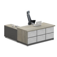 Nouveau mobilier de bureau en forme de L, table de directeur général au design moderne, table de direction en bois avec panneau de mélamine