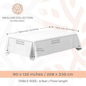 Paquete de 2 Manteles Blancos DB de 90x132 Pulgadas, 200 GSM, Resistentes a las Manchas, para Mesas Rectangulares de 6 Pies, Uso en Hogar y Hotel - Product Image 2