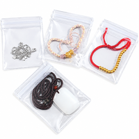 Sacs à fermeture éclair en PVC transparent pour bijoux, épaisseur 260 microns, anti-oxydation, refermables, pour bagues, colliers, bracelets