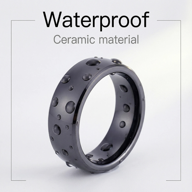 Wholesale Unisex Punk Style Eternity Band Scratch Resistant Ceramic Smart Payment Ring Shell Contactless NFC Payment Blank