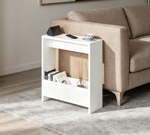 21.7" Modern <strong>Slim</strong> <strong>Side</strong> <strong>Table</strong> with Open Storage - Product Image 1