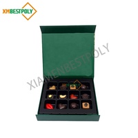 Boîte cadeau en carton pliable de luxe personnalisée de 12 chocolats avec couvercle à fermeture magnétique pour truffes, bonbons, emballages en papier