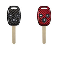 Étui à clés de voiture en Fiber de carbone de mode pour Honda 2 clés à 3 trous accessoires intérieurs automatiques couverture de clé de voiture
