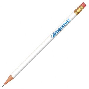 Crayon en bois naturel personnalisé à bas prix avec gomme et impression de logo sur mesure - Product Image 2