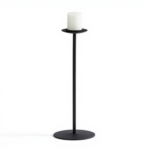 ที่วางเทียนตกแต่งทรงกลมสีดำสำหรับตกแต่งบ้าน ทำด้วยมือ - Product Image 1