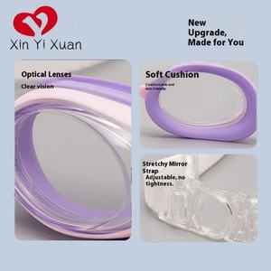 Lunettes de natation professionnelles pour adultes, anti-buée, imperméables aux UV, sans fuites, en silicone, pour myopes, tendance - Product Image 5