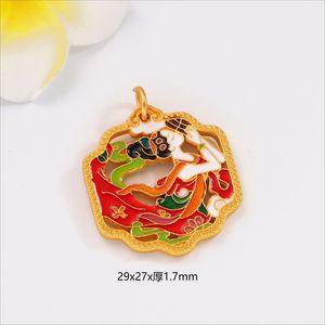 จี้รูปนางฟ้าบินเคลือบทองสไตล์โบราณ ลวดลายมงคล เครื่องประดับสำหรับทุกเพศ - Product Image 2