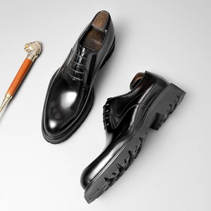 Chaussures en cuir pour hommes avec semelle en caoutchouc résistante à l'usure, chaussures Oxford en cuir véritable de qualité professionnelle, chaussures de mariage, pour un usage quotidien - Product Image 1