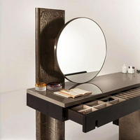 Table de maquillage de style italien, design moderne et créatif, en bois massif, pour villa et usage domestique
