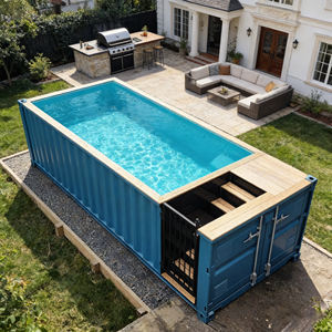 Piscine hors sol autoportante compacte avec structure en bois, verre résistant aux UV, rangement et filtre - Product Image 5