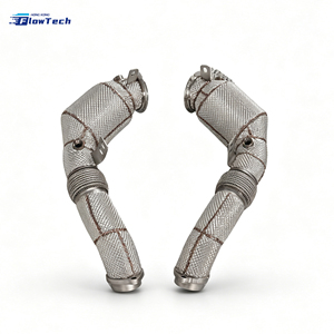 Downpipe turbo haute performance pour BMW E71 X5M X6M 4.4T S63 avec bouclier thermique, tuyau d'échappement racing avec filtre à catalyseur 200 cellules Euro 5 - Product Image 1
