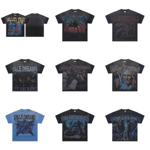 <span class=keywords><strong>T</strong></span>-shirt da uomo 100% cotone, vestibilità ampia, stampa graffiti trendy con strass, <span class=keywords><strong>design</strong></span> con motivo, vestibilità casual oversize, bestseller. - Product Image 4