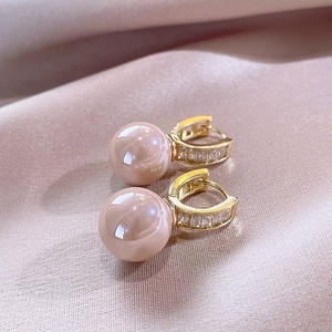 Pendientes de Perlas Cultivadas Dibdouba, Chapados en Oro de 18K, Perlas Redondas Blancas AAA, Joyería Clásica para Mujer, para Bodas - Product Image 5