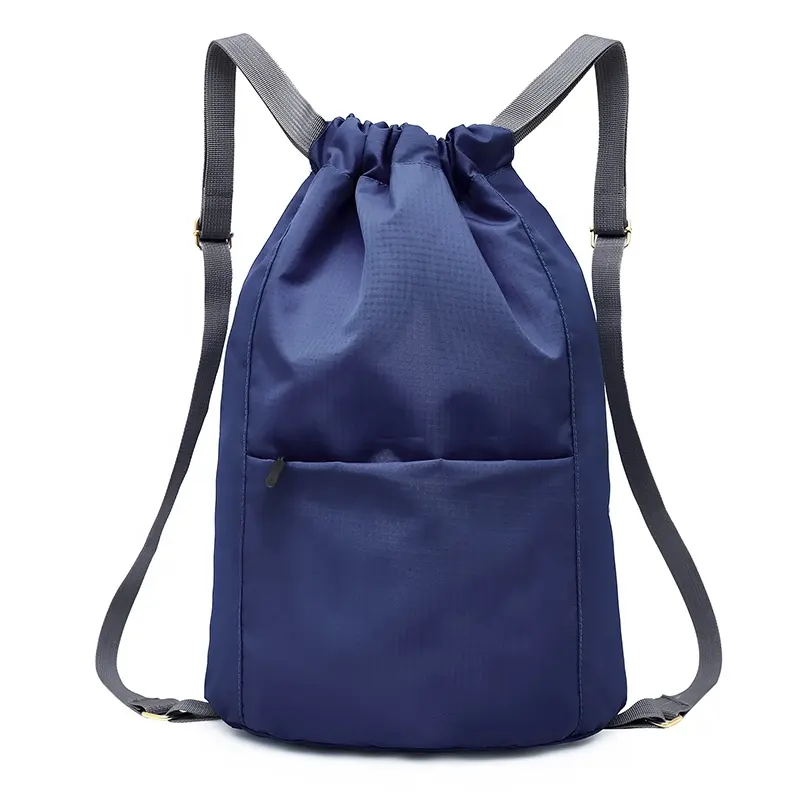 उचित मूल्य पोर्टेबल बड़ी क्षमता आदमी कंधे बैग निविड़ अंधकार पॉलिएस्टर drawstring बैग