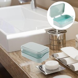 Creative Luxury Household Travel Soap Storage Box Double-Layer Plastic Soap <b>Rack</b> with Light Opening Wall <b>Shelves</b> Bathroom Toilet - Product Image 6