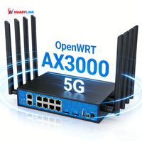 Router Gigabit WiFi6 AX3000 MT7981 2.4G y 5.8G, Openwrt, 8 Puertos LAN, 5G NSA/SA, 2 Tarjetas SIM, 12V a 54V CC o Terminal de Doble Pin