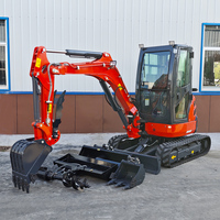 Pengiriman Gratis Mesin Excavator Mini Rumahan Baru Crawler Digger 1 Ton 2 Ton EURO 5 Epa Engine Excavator Crawler 3.5 Ton