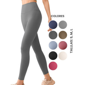 Leggings de Yoga Swift, Cintura Alta, Elásticos, Estiramiento en Cuatro Direcciones, Sin Costuras, Color Negro Sólido, Largos, para Mujer - Product Image 2