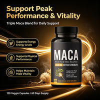 OEM Maca-Wurzel-Kapseln Schwarze Maca Kräuterergänzungsmittel für Männer Verbessern Männliche Funktion Pillen für Kraft und Ausdauer