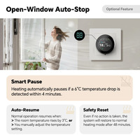Termostato WiFi RKHK con Perilla, Control Inteligente de Temperatura Eléctrico para Calefacción por Suelo Radiante, Pantalla a Color OEM, Compatible con TUYA