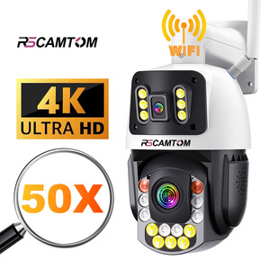 Telecamera di Rete Esterna Rscamtom 4K Ultra HD con <span class=keywords><strong>Zoom</strong></span> 50X, 4G WIFI, Visione Notturna, Scheda SD/Memoria 128G, CCTV di Sicurezza con Audio Bidirezionale - Product Image 1