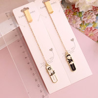 Alliage noir et blanc Rose pendentif Journal signet Page Clip étudiant métal lecture trombone