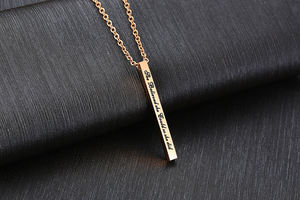 Unisex stile minimalista su misura collana in acciaio inox con placcatura in <span class=keywords><strong>oro</strong></span> inciso <span class=keywords><strong>parole</strong></span> incoraggianti e barra verticale - Product Image 3