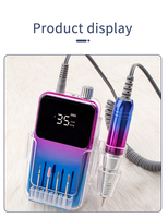 Machine à ongles électrique portable 35000 tr/min, lime à ongles rechargeable avec écran LCD pour ongles en acrylique, en gel et manucures