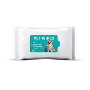 Lingettes pour animaux de compagnie pour chiens et chats, douces, sans alcool, sans parfum, 10 pièces - Product Image 1