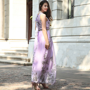 Vestido Elegante <span class=keywords><strong>de</strong></span> Verano para Mujer <span class=keywords><strong>2022</strong></span>, Estilo Línea A, Floral, <span class=keywords><strong>de</strong></span> Gasa, sin Tirantes, Halter, Ajustado, Casual, Estilo <span class=keywords><strong>Playa</strong></span>, con Cintura Natural - Product Image 3