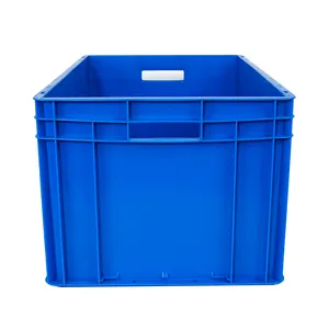Caja de plástico de tamaño personalizado, caja móvil de plástico apilable, tapa adjunta, caja de mano, contenedor de almacenamiento, caja de rotación con tapa