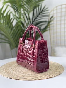 Genuine crocodile leather tote Designer luxury crocodile skin Elegant women's work bag Evening handbag - Product Image 6