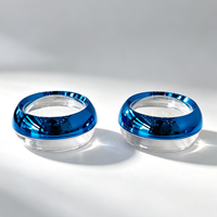 Pots cosmétiques vides Spot 50g, corps de pot transparent avec couvercle à vis électroplaqué bleu, pots de rangement pour safran