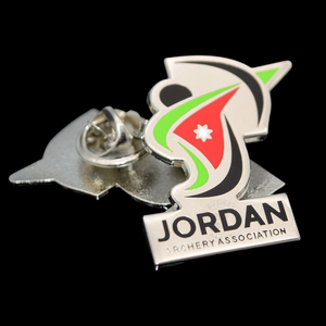 Haga su propio logotipo, alfileres de esmalte de Metal plateado para <span class=keywords><strong>Jordan</strong></span> Archery Association Designs Souvenir Lapel Pin Badge Manufacture - Product Image 1