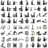 SK Commercial Ensemble Complet d'Appareils de Musculation pour Pectoraux, Dorsaux Hauts et Bas (Extension), Équipement de Salle de Sport