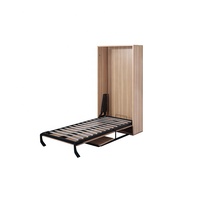 Lit escamotable moderne en alliage d'aluminium avec ressort à gaz, à placer au mur, gain de place, meuble de chambre personnalisé, rangement pliable