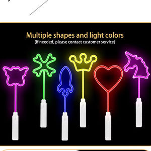 Baguette magique lumineuse LED en plastique de 18 pouces, étoile magique, cœur d'amour, visage lumineux, baguette tournante, enfants, Noël, Nouvel An, fête, Halloween, remise de diplôme - Product Image 4