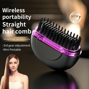 <b>Hot</b> Sale Travelling Cordless Hair Straightener Brush Rechargeable Straightening Brush for Women and Girls - Product Image 2