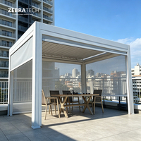 Pergola motorisée en aluminium, directement de l'usine, avec certifications CE et OEKO-TEX 100, pour une construction de auvent extérieur écologique pour jardin et terrasse