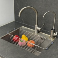 Égouttoir à vaisselle extensible moderne en acier inoxydable 304, panier de séchage étanche pour évier de cuisine, idéal pour la maison