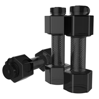 Bouteilles d'eau en plastique transparent de 710 ml sans BPA, les meilleures bouteilles d'eau en vente, gourde d'eau en plastique en forme d'haltère pour usage au bureau, imprimée