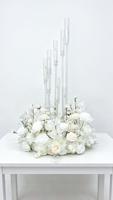 Couronne de fleurs classique en soie blanche pure, rose et hortensia, centre de table pour la décoration de mariage
