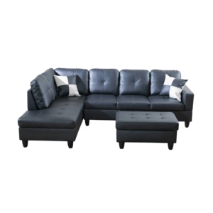 High Quality Modern Modular Leather Sectional <b>Sofa</b> Convertible Hot Seller Living Room Furniture with Removable <b>Sleeper</b> Home Set - Product Image 1