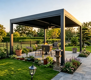 <b>Electric</b> adjustable roof aluminum pavilion <b>Waterproof</b> Outdoor Garden Patio Outdoor <b>waterproof</b> motorized louver Aluminum Gazebo - Product Image 3
