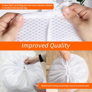 Heavy Duty Diamond <b>Mesh</b> Laundry Bags 24x36" - Machine Washable Large Commercial Grade Laundry Bag with Drawstring - Product Image 3