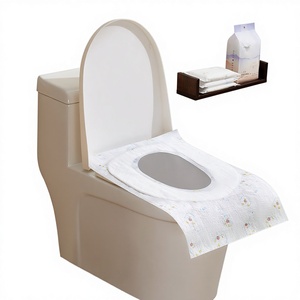 แผ่นรองนั่งชักโครกแบบใช้แล้วทิ้ง ตรา October Crystal ผลิตจากผ้าไม่ถักทอ ขนาด 40x60 ซม. ยาวพิเศษ หนา กันน้ำ สำหรับใช้ในบ้านและการเดินทาง - Product Image 1