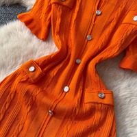 Robe longue décontractée à col rond pour femme, style Empire, avec découpes, en tricot, collection été 2026