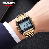 Jam Tangan Digital Retro Persegi SKMEI 2478 Custom Logo OEM Tahan Air 30M Lampu EL Hitung Mundur Waktu Ganda Pria