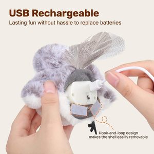 Jouets pour chats : Oiseau agitateur rechargeable à activation tactile, jouet interactif pour chatons, jouets d'exercice pour chats de toutes races, jouet à chatouiller pour chats, herbe à chat - Product Image 4